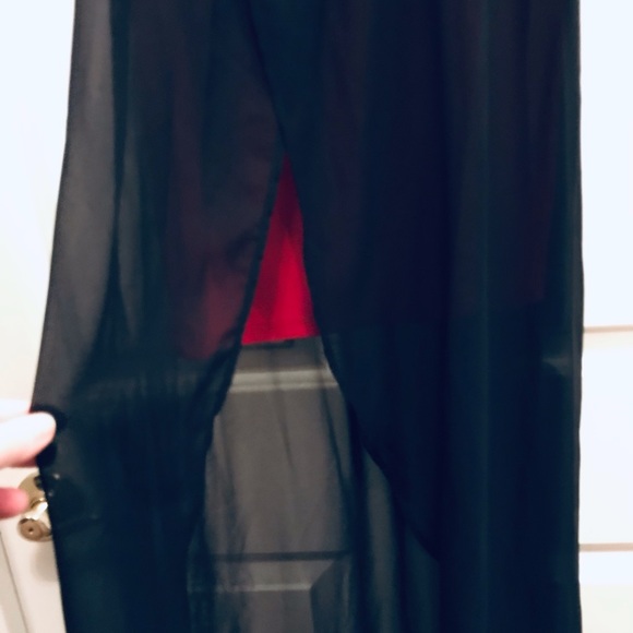 Red strapless with black sheer on bottom half - Picture 5 of 8